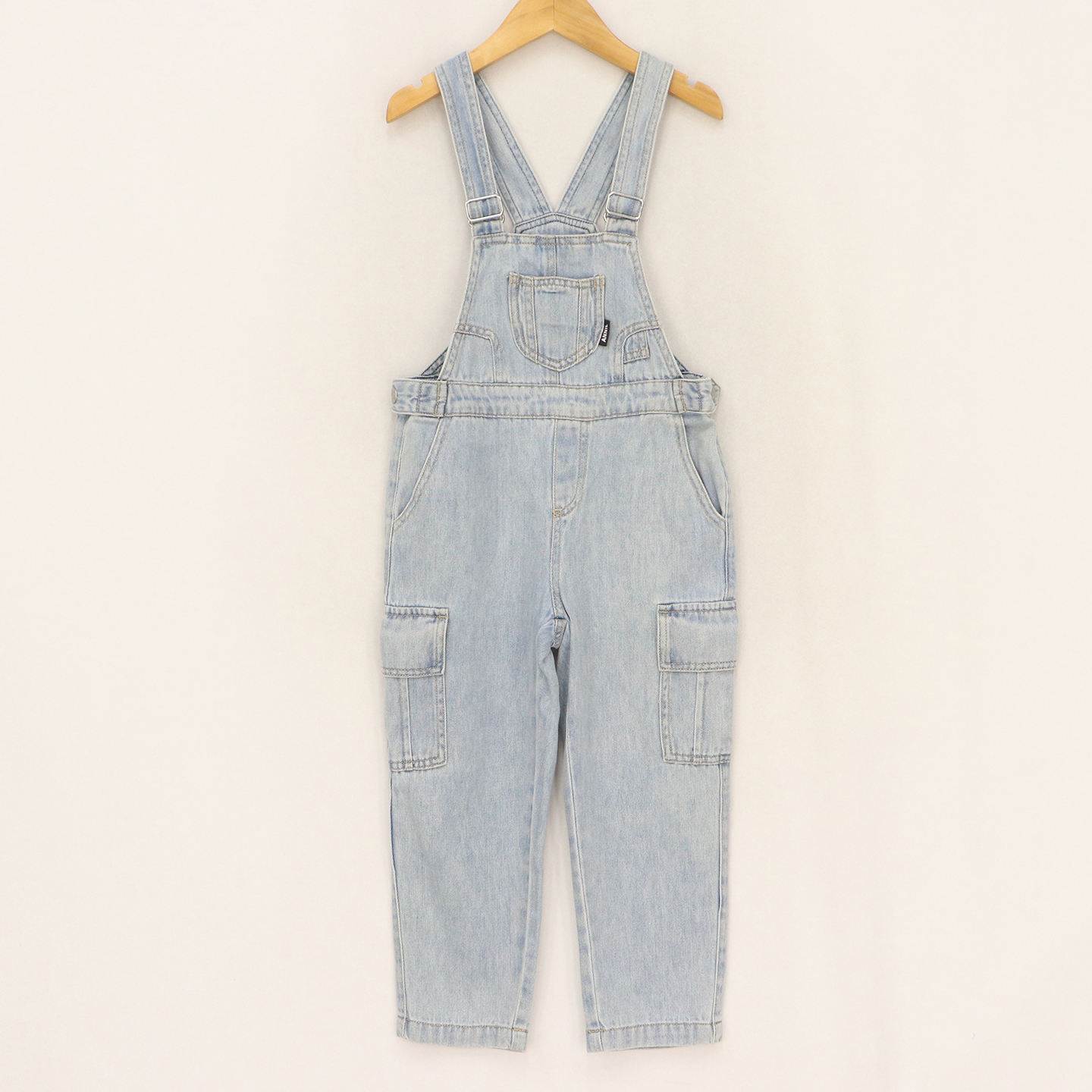 女童三角口袋黑标工装口袋背带裤