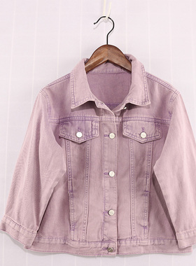 内销春秋款童装    女童简约紫色百搭牛仔外套    93A-2-4