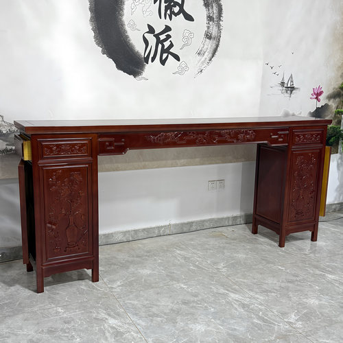 徽州仿古几条带柜子佛台家用供桌