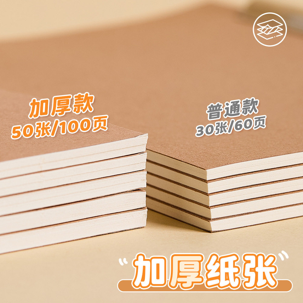 加厚牛皮每日记账本70g双面对开不透墨内页家庭收支明细流水账本