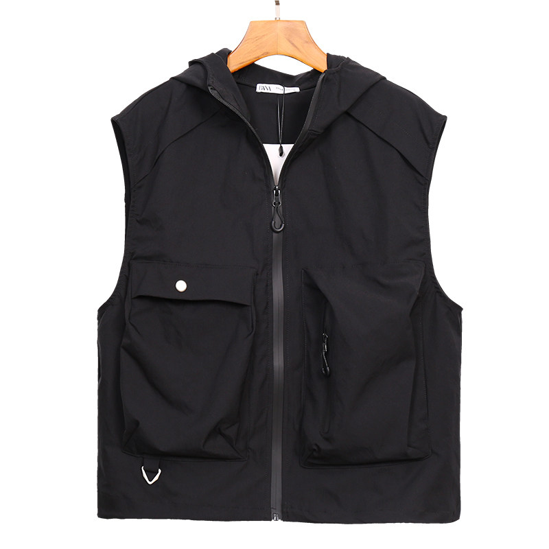 潮牌机能休闲工装马甲男春秋日系无袖连帽坎肩外套宽松户外马夹潮,男装,常规马甲,淘宝优惠券,粉丝福利购,淘宝优惠卷