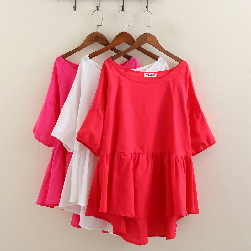 加肥加大码女装200斤胖mm夏装韩版棉麻娃娃衫宽松中长款连衣裙女在类目 女装/女士精品, 大码女装中 - 来自Buy2taobao.com提供专业的淘宝代购服务