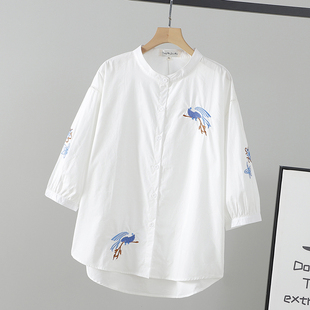 胖mm显瘦遮肚藏肉设计感衬衣开衫 宽松白衬衫 女装 大码 上衣2026新款