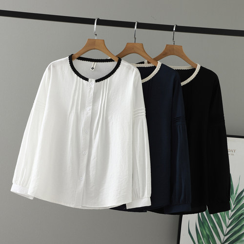 花边灯笼袖褶皱圆领中年女