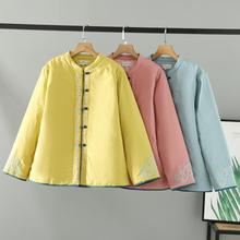 2025冬装新款女装胖mm国风棉袄女复古盘扣大码棉麻刺绣新中式棉服