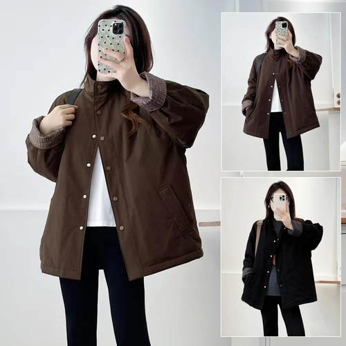 大码棉衣女胖mm冬装外套