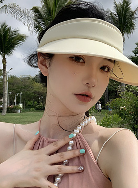 空顶帽海边度假女夏季冰丝空顶帽