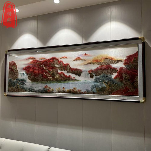 鸿运当头织锦绣客厅挂画刺绣