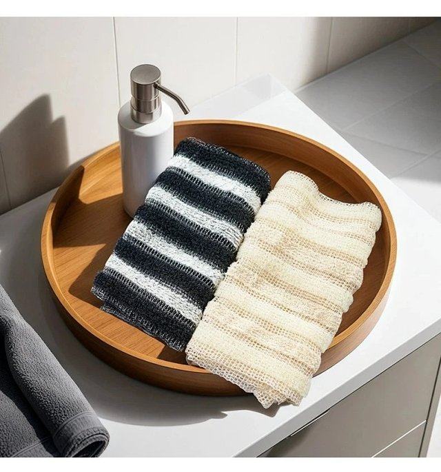 2条！日本kawatani香羽谷去角质搓澡巾搓泥神器 3D立体编织面材质