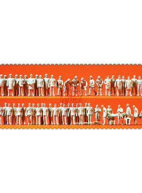 仿真人物 1:87 PREISER 16339 无涂装 警察 消防员 搜救员 60名