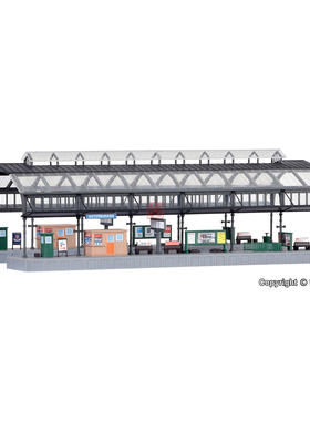久安铁道 沙盘建筑模型 1:160N比例 KIBRI 37758带雨棚的站台灰色
