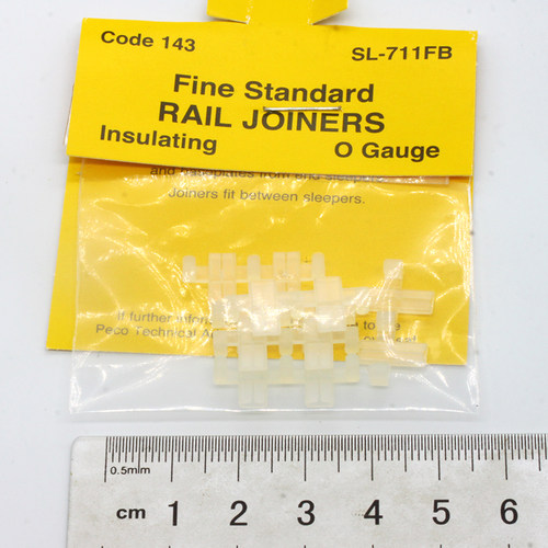 PECO模型轨道O比例CODE143专用连接片SL-711FB塑料绝缘 一包12片