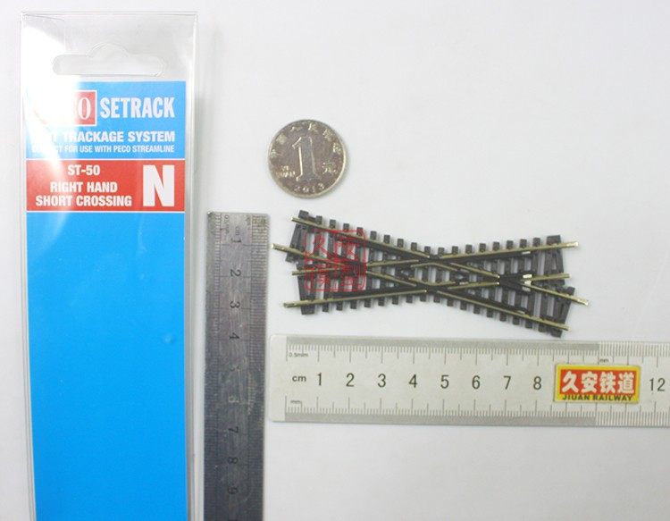PECO 专业火车模型轨道 N比例1:160 CODE80 ST-50 短交叉 右侧长