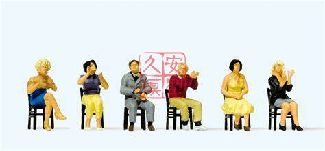 仿真人物 微缩小人 1:87 PREISER 10624 着正装的观众 坐姿