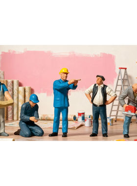 久安铁道 仿真人物 微缩小人 1:87 PREISER 10498 正在干活的工人