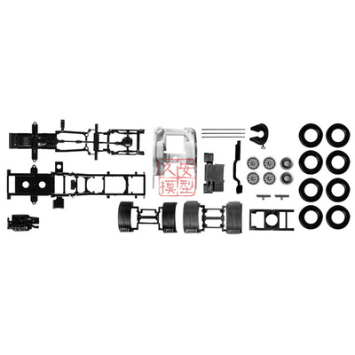 Herpa拼装卡车 1:87 082433 斯堪尼亚Scania R系列三轴底盘2套