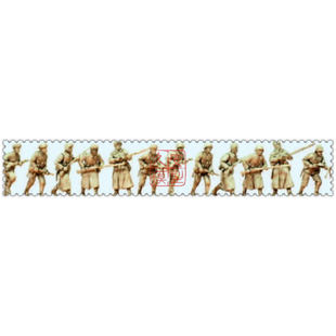 素体兵人 1:87 PREISER 16600 无涂装 12名正在进攻的苏军步兵