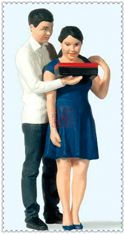 仿真人物 微缩小人G比例 1:22.5 PREISER 44930 甜蜜的新婚夫妇