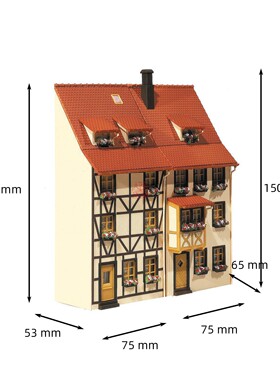 久安铁道沙盘建筑模型1:87HO FALLER 130431 两栋三层城市公寓