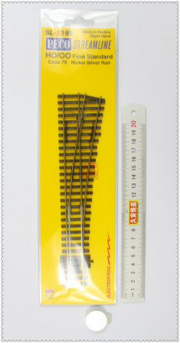 久安铁道 PECO 专业火车轨道CODE75 SL-E195 中号右岔 金属岔心