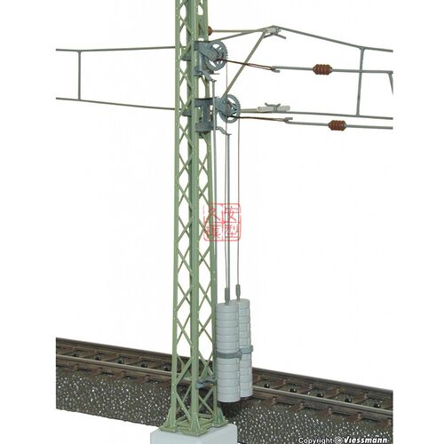 久安铁道 1:87模型场景配件 VIESSMANN 4164 接触网支柱带坠砣