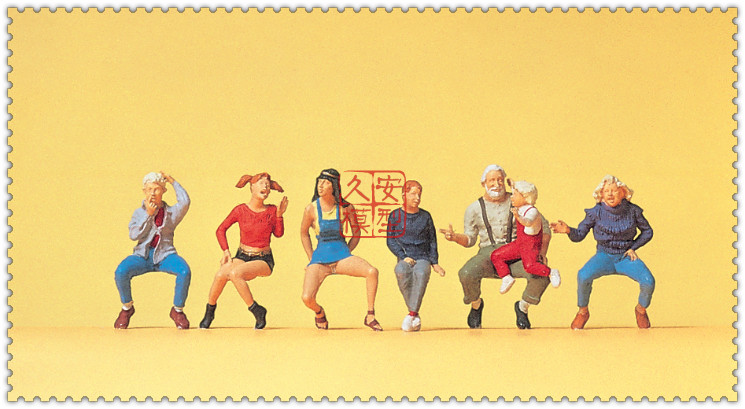 久安铁道 仿真人物微缩小人 1:87 PREISER 10536 爷爷和孙子 坐姿