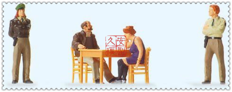 久安铁道 仿真微缩小人 1:87 PREISER 10604 坦白交代 抗拒从严