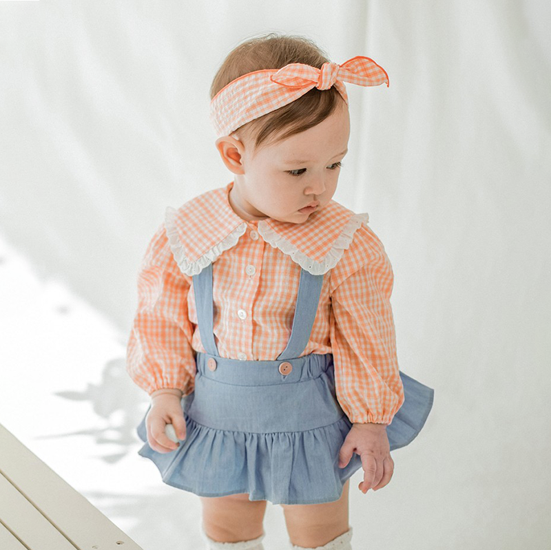 KIDSCLARA韩国女婴儿衣服春秋装新品女宝宝背带裤吊带裤花苞裙裤