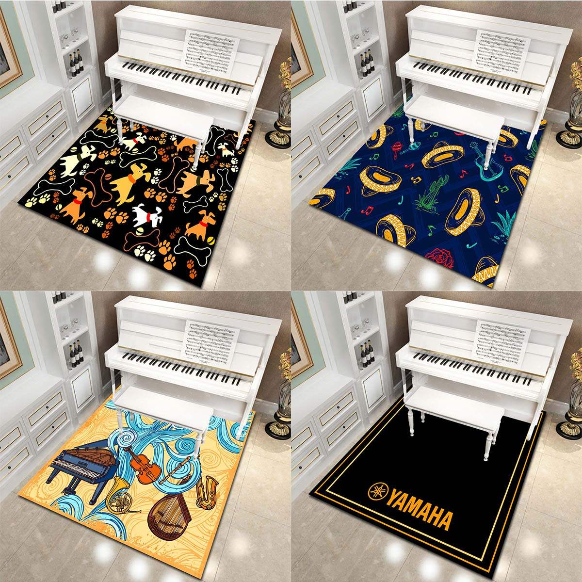 钢琴垫地毯隔音垫音乐家三角钢琴用防滑地垫隔音吸音可水洗可定制
