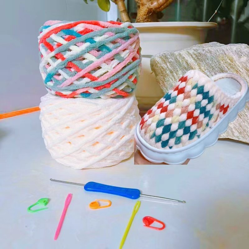 双线云朵底+冰条线手工勾编织家居加厚防滑耐磨拖鞋材料包送闺蜜,居家布艺,居家棉拖/棉鞋,淘宝优惠券,粉丝福利购,淘宝优惠卷