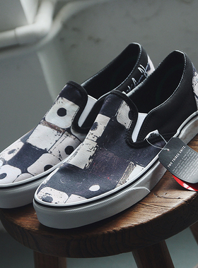 VANS范斯 AtcqxVans Slip-On男女款黑色低帮耐磨板鞋VN0A38F7Q4B