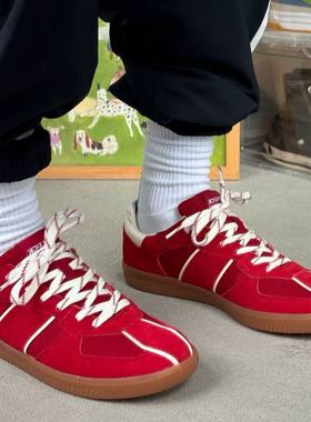 极路客2025新款棱系列蓝色复古板鞋男女款情侣薄底鞋通勤德训鞋