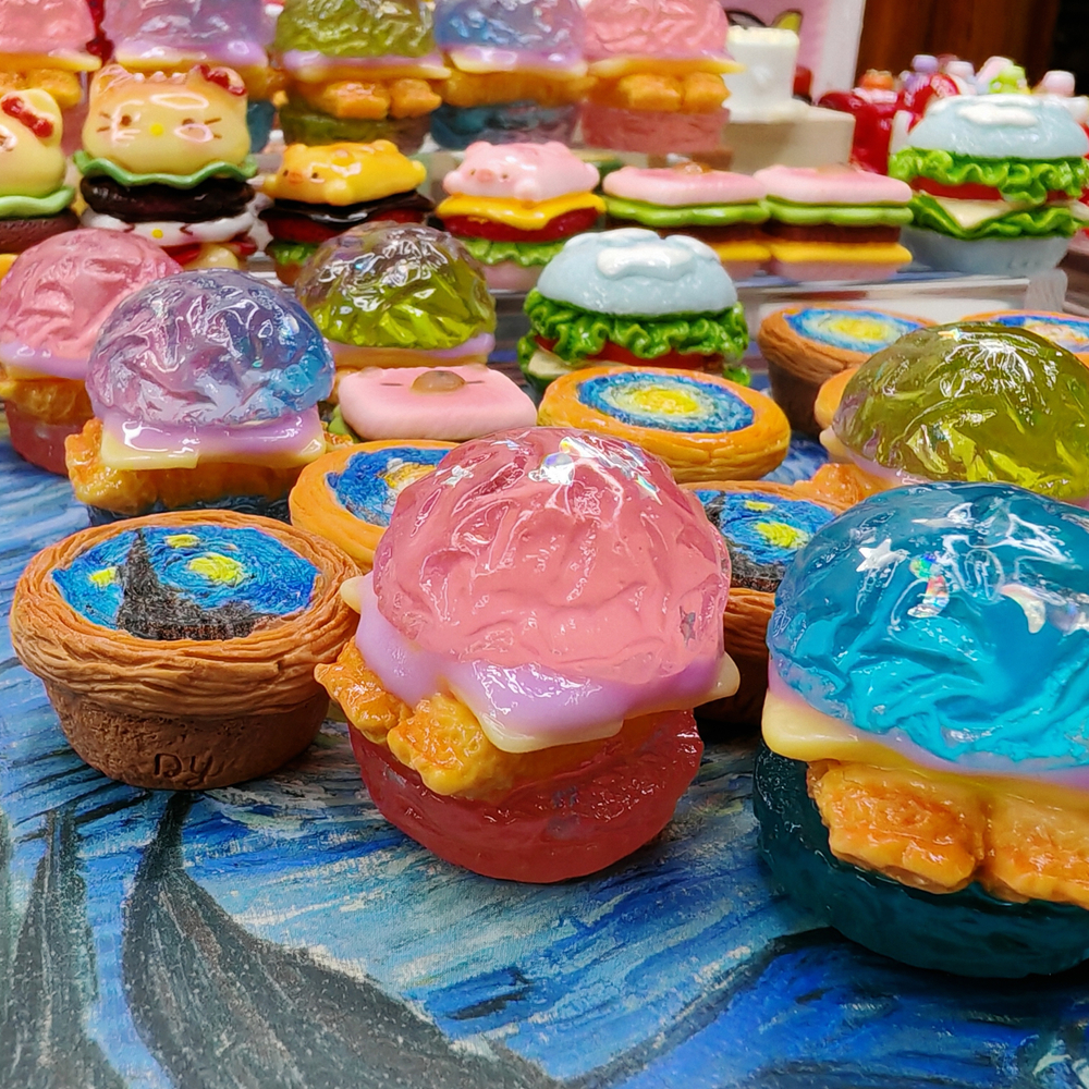 仿真微缩食玩汉堡解压场景小摆件