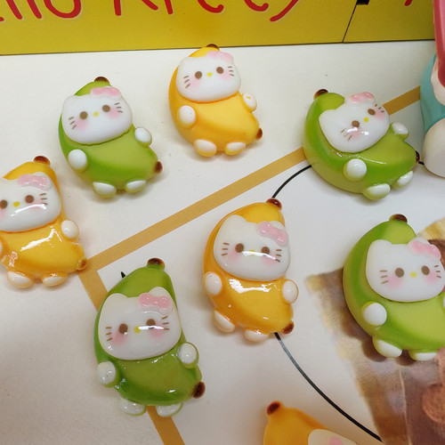 可爱香蕉Kitty树脂奶油胶配件