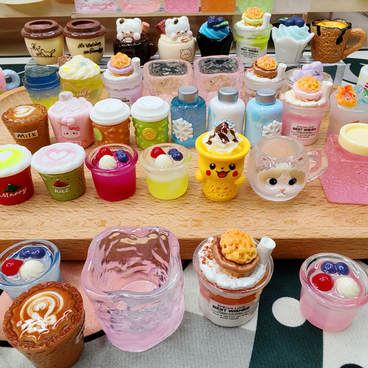 仿真微缩梦幻绝美泡芙奶茶咖啡杯