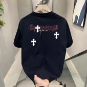 显百搭圆领短袖 美式 T恤男女 2026新款 重磅纯棉复古黑色上衣情侣装