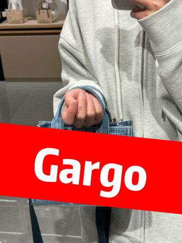 697 扣子 牛仔小方包托特包20/Gargo