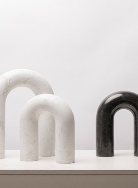 简约现代创意大理石拱形摆件软装客厅电视柜茶几拱门家居饰品