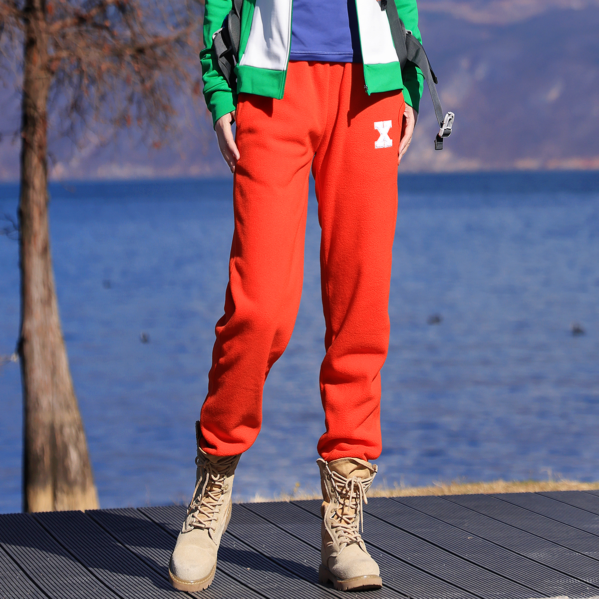 雪丘岛户外摇粒绒抓绒裤