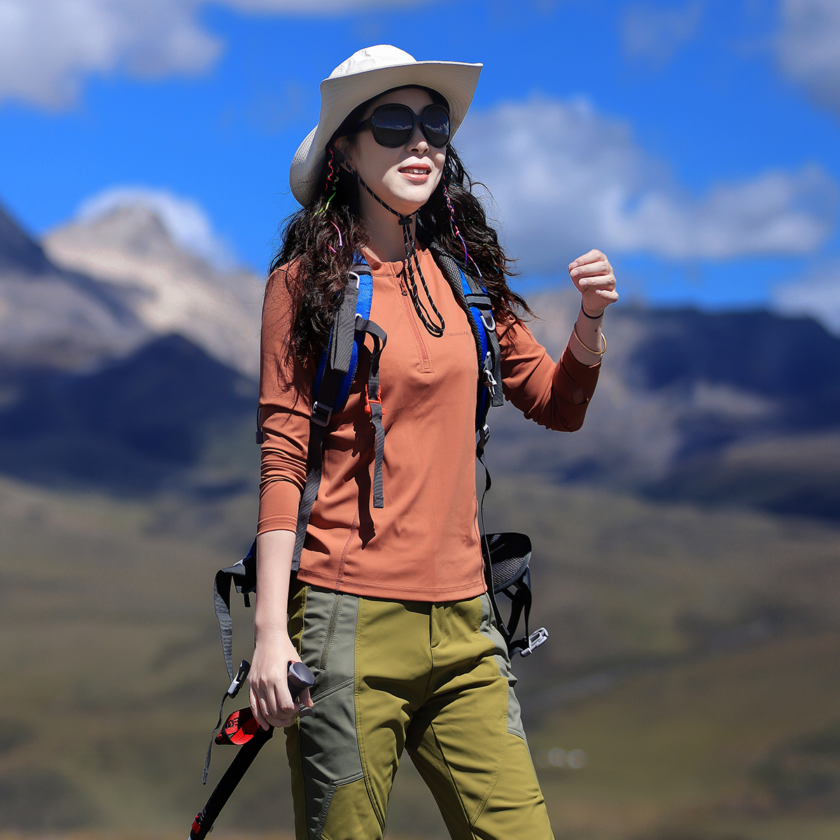 雪丘岛户外秋季新款立领速干衣运动健身透气吸汗显瘦长袖T恤女款