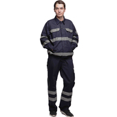 耐固纯棉工作服男套装 耐磨反光条工地机修车间救援劳保工作服定制