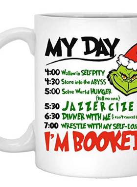 My Day Booked Christmas圣诞怪杰陶瓷咖啡马克杯子格林奇Grinch