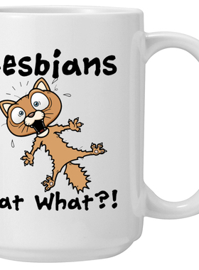 Lesbian Eat What猫咪陶瓷咖啡马克杯子大容量茶水杯生日礼物Cat