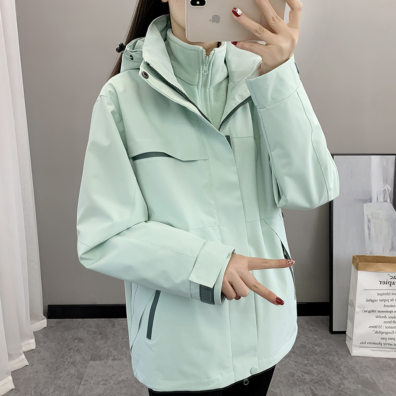 冲锋衣外套女款2025秋冬新款三合一可拆卸小个子防风防水机能风衣
