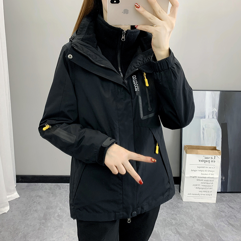 防风防水女三合一秋冬冲锋衣外套