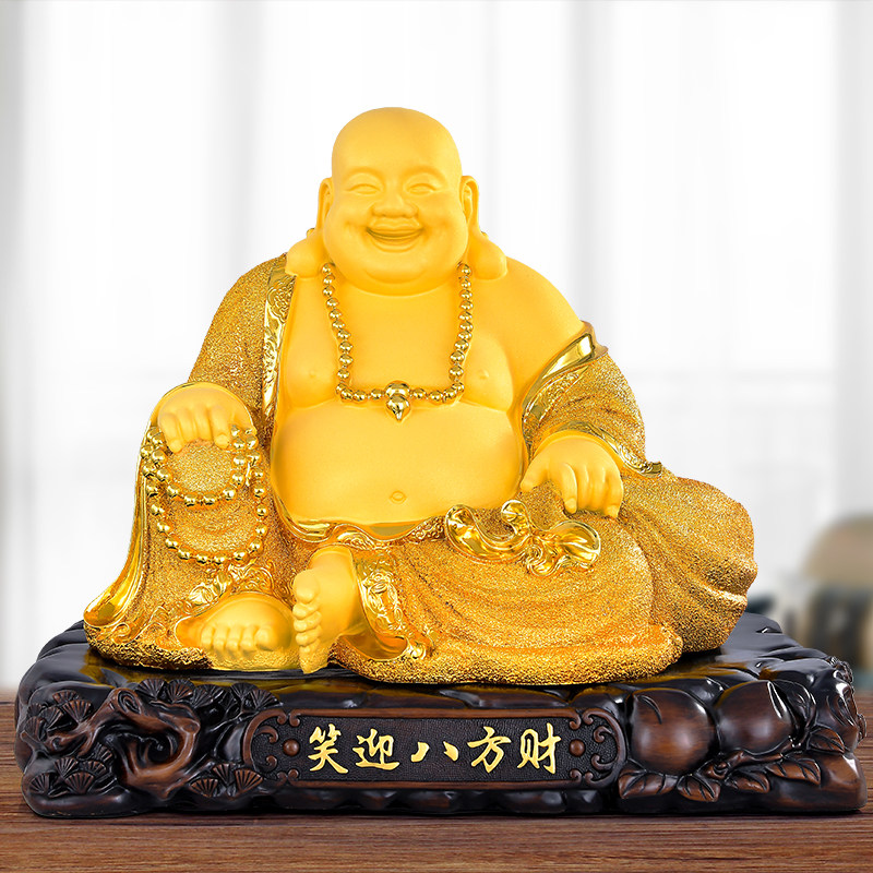 笑迎八方财弥勒佛大肚笑佛招财摆件佛像供奉家居客厅玄关开业礼品