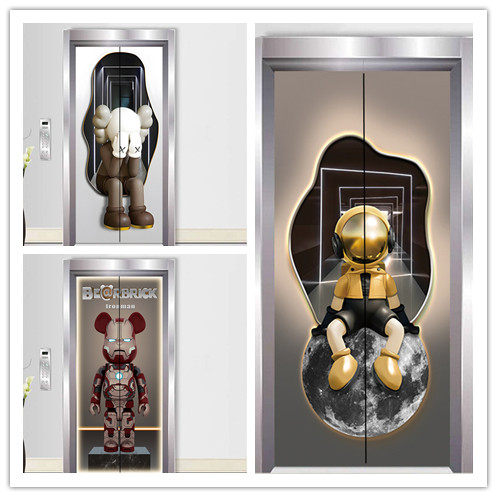 电梯贴纸自粘耐磨创意装饰衣柜门