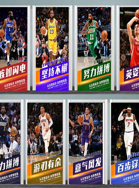 蓝球体育明星NBA卧室男孩房间科比门贴自粘木门翻新贴纸玻璃橱柜