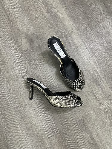 孤品 外贸原单 蛇纹鱼嘴性感御姐风高跟鞋女凉拖鞋35-36码小码