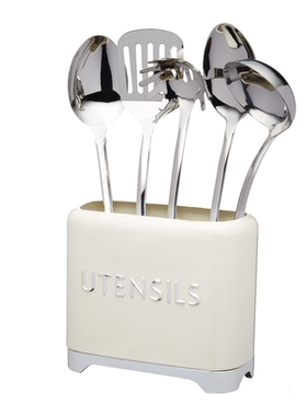 Y Kitchen 白色简约金属厨房锅铲清洁工具收纳